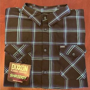 DIXXON Men's Black and Teal Plaid Shirt
